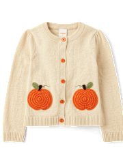 Girls Crochet Pumpkin 2-Piece Outfit Set - Fall Celebrations
