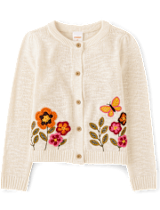Girls Crochet Floral 2-Piece Outfit Set - Fall Celebrations
