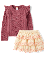 Girls Eyelet 2-Piece Outfit Set - Highland Hills