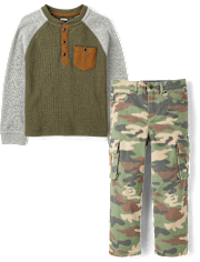 Boys Camo 2-Piece Outfit Set - Highland Hills