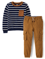 Boys Striped 2-Piece Outfit Set - Highland Hills