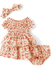Baby Girls Embroidered Floral 3-Piece Outfit Set - Homegrown by Gymboree