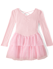 Girls Glitter Tiered Tutu Dress 2-Piece Outfit Set - On Pointe