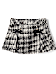 Girls Houndstooth Peter Pan Tweed Cape 3-Piece Outfit Set - Petit Paris