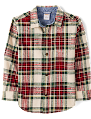 Boys Crochet Holiday Shawl Cardigan 3-Piece Outfit Set - Royal Christmas