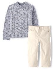 Girls Stitched 2-Piece Outfit Set - First Frost