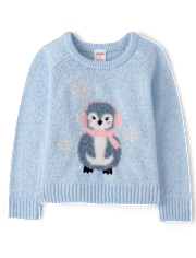 Girls Eyelash Penguin 2-Piece Outfit Set - First Frost