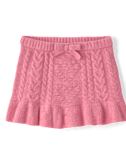 Girls Heart Cable Knit 2-Piece Outfit Set - Mon Cheri