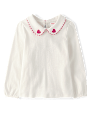 Girls Embroidered Heart Jumper And Top 2-Piece Outfit Set - Mon Cheri