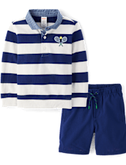 Boys Striped 2-Piece Outfit - Club House