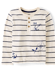 Boys Embroidered Coastal 2-Piece Outfit Set - Driftwood Bay