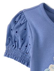 Girls Floral Applique 2-Piece Outfit Set - Driftwood Bay