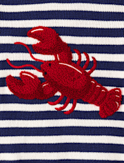 Girls Embroidered Lobster 2-Piece Outfit Set - Driftwood Bay
