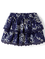 Girls Embroidered Floral 2-Piece Outfit Set - Driftwood Bay