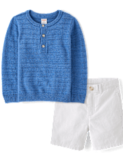 Boys Striped Linen-Blend 2-Piece Outfit Set - Linen Edit