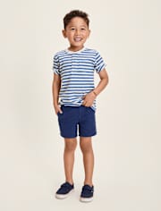 Boys Striped Linen-Blend 2-Piece Outfit Set - Linen Edit