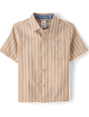 Boys Striped Linen-Blend 2-Piece Outfit Set - Linen Edit