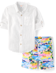 Boys Vacation Postcard 2-Piece Swim Set - Swim Shop