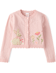 Girls Applique Bunny 2-Piece Outfit Set - Enchanted Garden