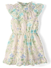 Girls Floral Clip Dot 2-Piece Outfit Set - Enchanted Garden