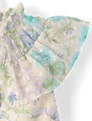 Girls Floral Clip Dot 2-Piece Outfit Set - Enchanted Garden