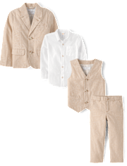 Boys Linen-Blend 4-Piece Suit - Special Occasions