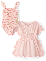 Girls Floral 2-Piece Swim Set - Swim Shop