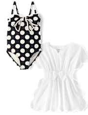 Girls Polka Dot 2-Piece Swim Set - Swim Shop