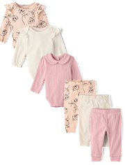 Baby Girls Rose 6-Piece Outfit Set - Homegrown by Gymboree
