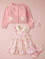 Baby Girls Hello KittyÂ® Applique Floral 2-Piece Outfit Set