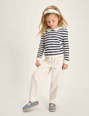 Girls Striped Crochet 2-Piece Outfit Set - Driftwood Bay