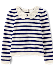 Girls Striped Crochet 2-Piece Outfit Set - Driftwood Bay