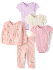 Baby Girls Embroidered Floral 5-Piece Outfit Set - Homegrown by Gymboree