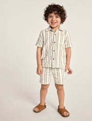 Boys Striped Textured 2-Piece Outfit Set - Driftwood Bay