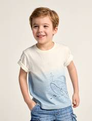 Boys Dip Dye Embroidered Whale 2-Piece Outfit Set - Driftwood Bay