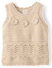 Girls Crochet Floral 2-Piece Outfit Set - Driftwood Bay