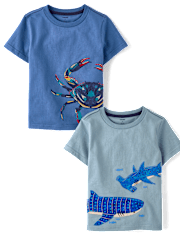 Boys Embroidered Sea Creature Top 2-Pack - Driftwood Bay