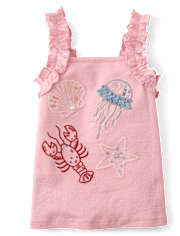 Girls Embroidered Sea Creature Tank Top 2-Pack - Driftwood Bay