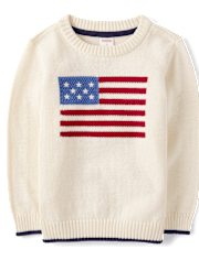 Boys Intarsia Embroidered Flag 2-Piece Outfit Set - Nantucket Charm