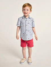 Boys Embroidered Flag 2-Piece Outfit Set - Nantucket Charm