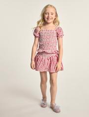Girls Gingham Seersucker 2-Piece Outfit Set - Nantucket Charm