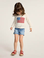 Girls Crochet Flag 2-Piece Outfit Set - Nantucket Charm