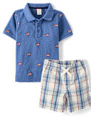 Boys Plaid 2-Piece Outfit Set - Nantucket Charm