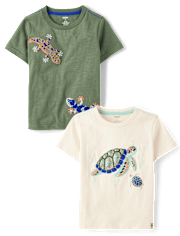 Boys Embroidered Animal Top 2-Pack - Amalfi Coast