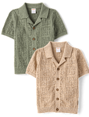 Boys Stitched Sweater Polo 2-Pack - Driftwood Bay