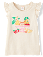 Girls Embroidered Fruit Bowl 2-Piece Outfit Set - Amalfi Coast