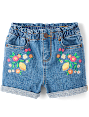 Girls Embroidered Fruit Bowl 2-Piece Outfit Set - Amalfi Coast