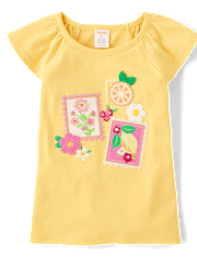 Girls Embroidered Stamp 2-Piece Outfit Set - Amalfi Coast