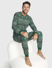 Mens Matching Family Fairisle Thermal Pajamas