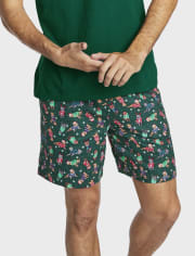 Pantalones Shortsde pijama de franela para hombre